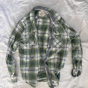 Weatherproof Vintage Green and Blue Plaid Shirt